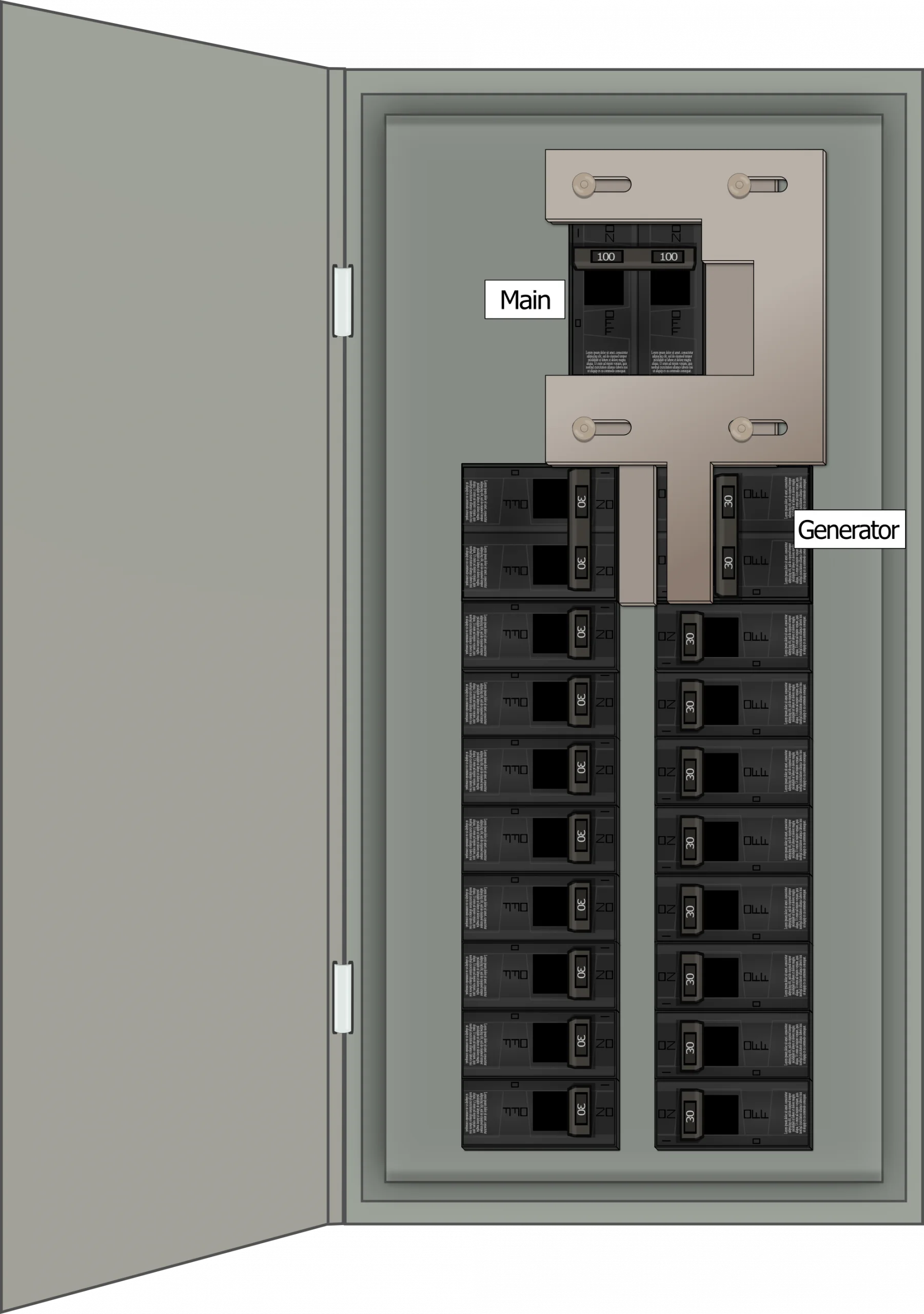 K-1011 Panel Photo With Main On and Generator Off