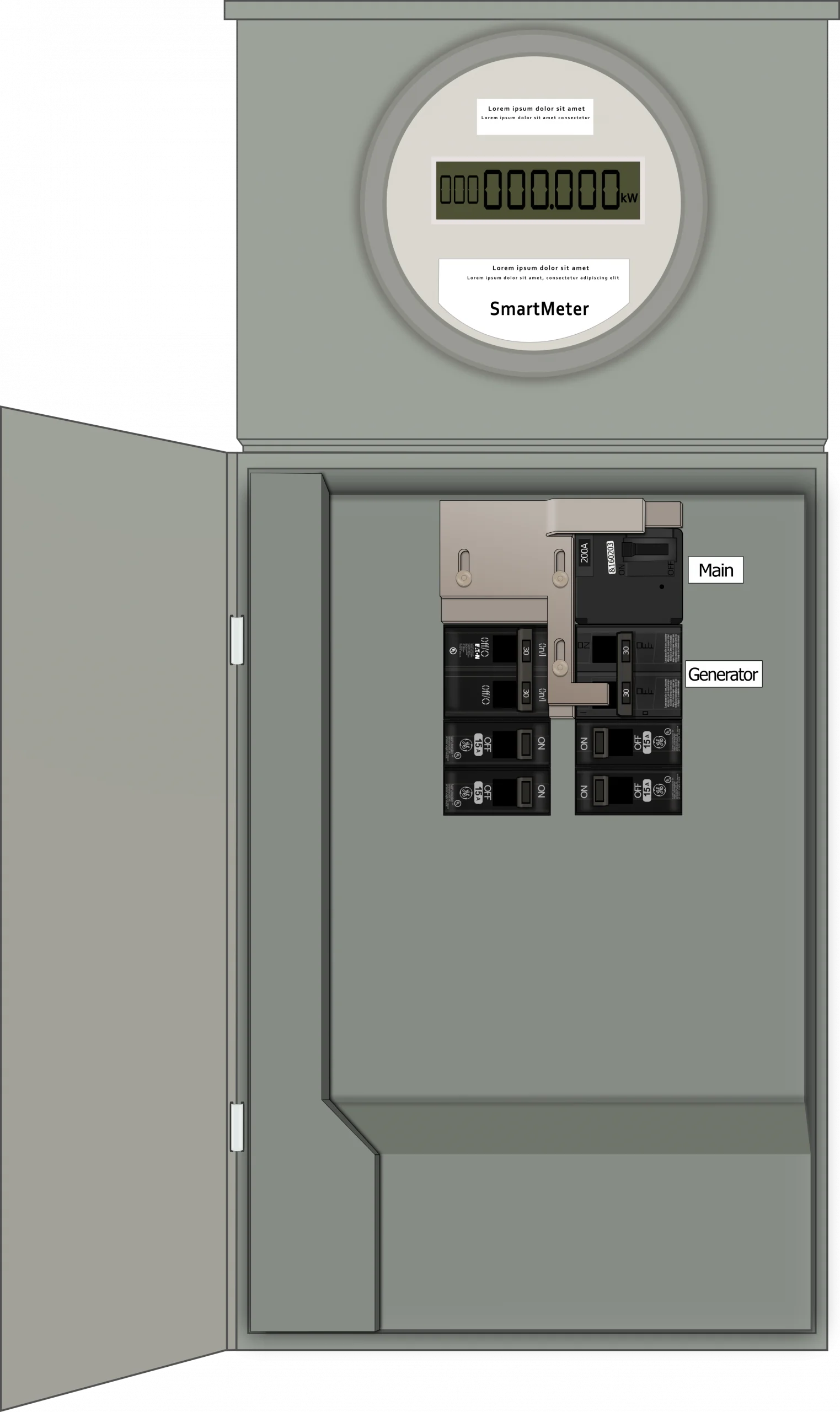 K-1210 Panel Photo With Main On and Generator Off