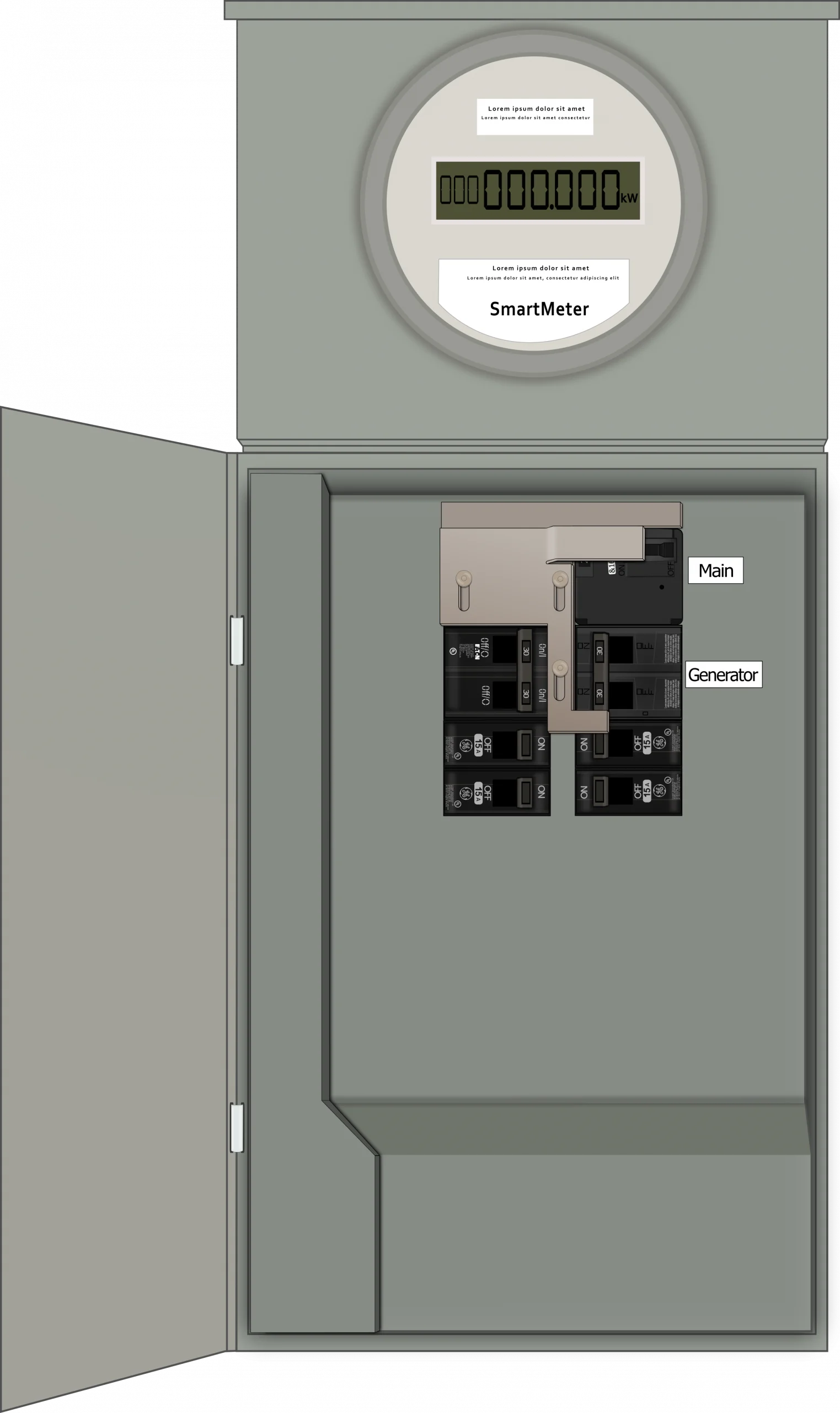 K-1210 Panel Photo With Main Off and Generator On