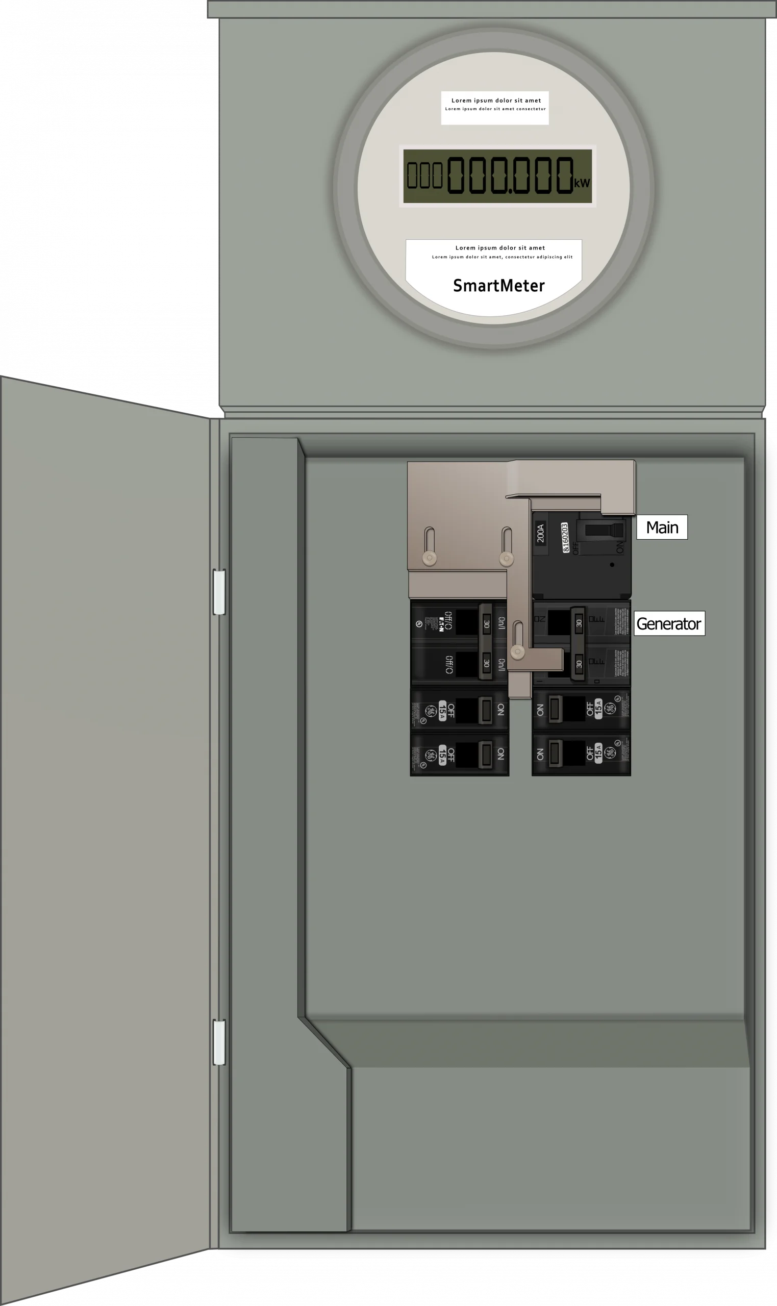 K-1210M Panel Photo With Main On and Generator Off