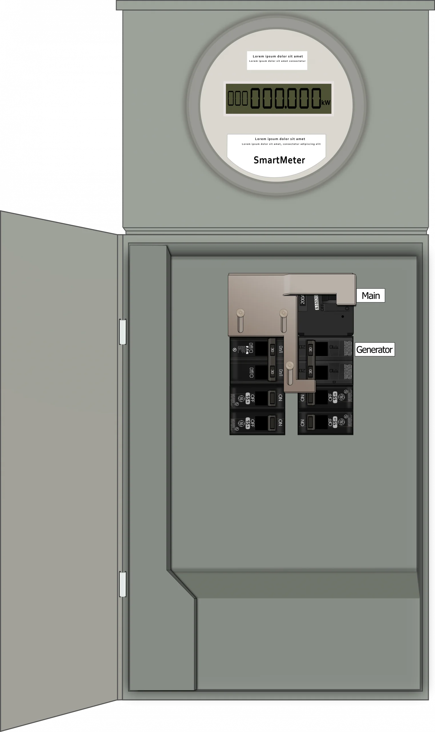 K-1210M Panel Photo With Main Off and Generator On