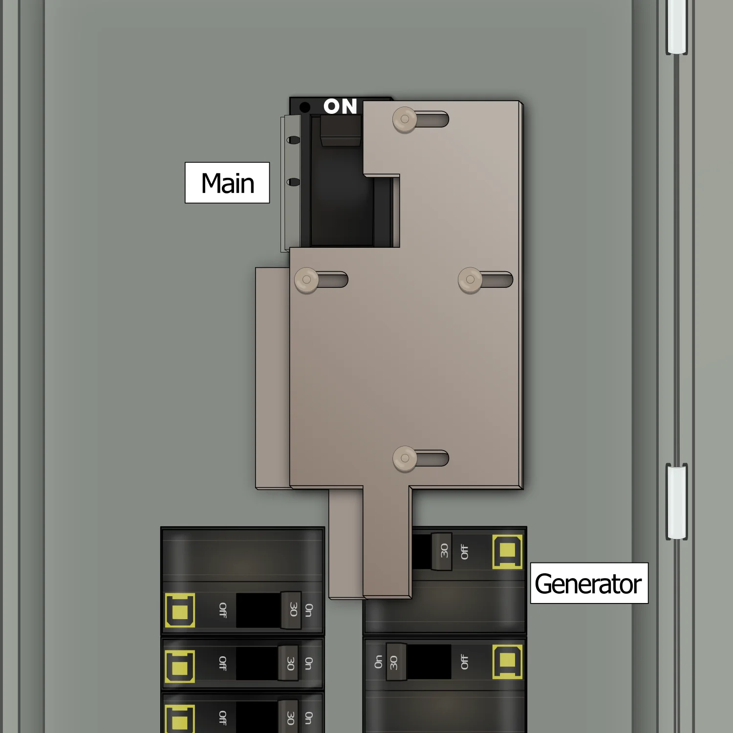 K-5210 Panel Photo With Main On and Generator Off