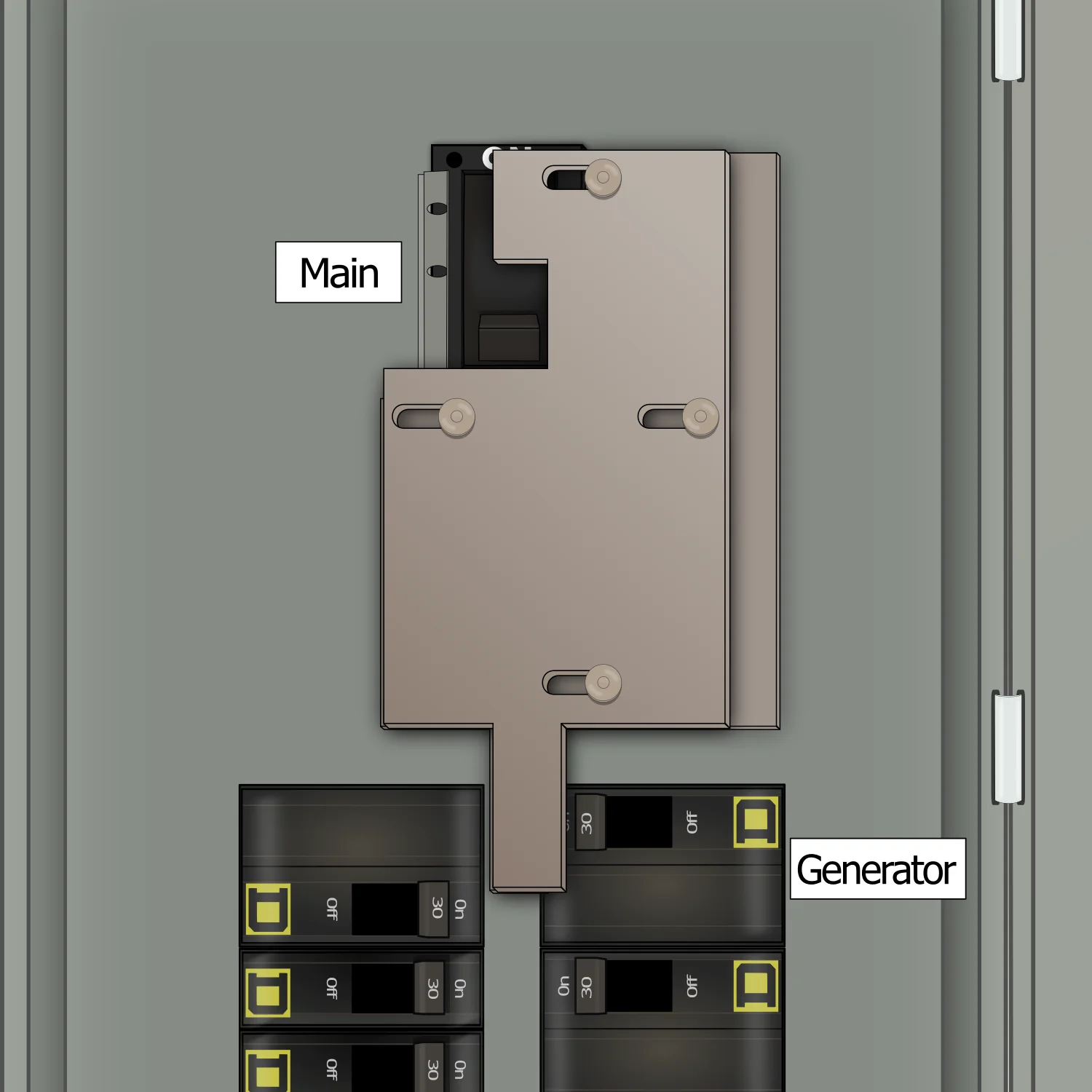 K-5210 Panel Photo With Main Off and Generator On