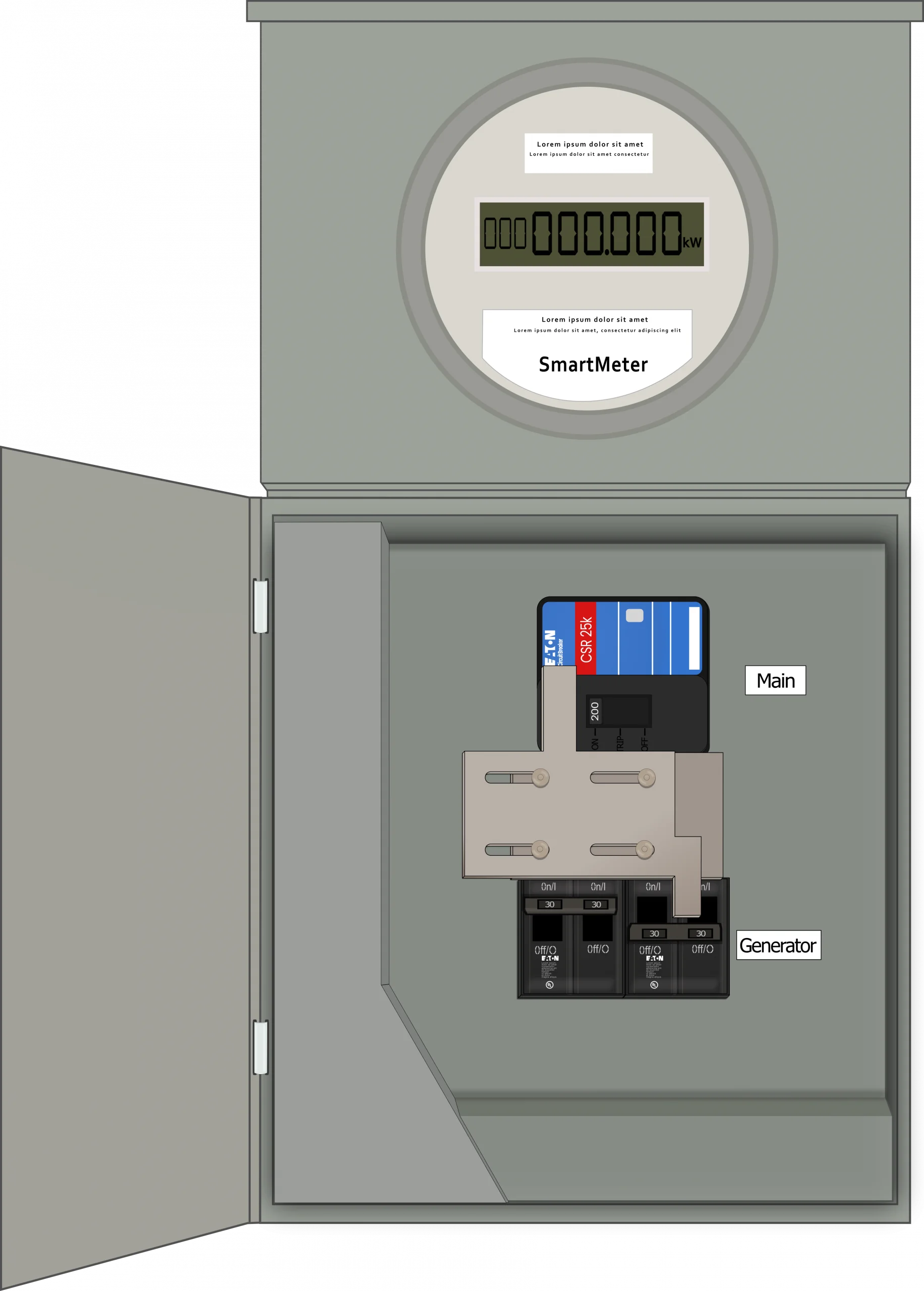 K-6210 Panel Photo With Main On and Generator Off