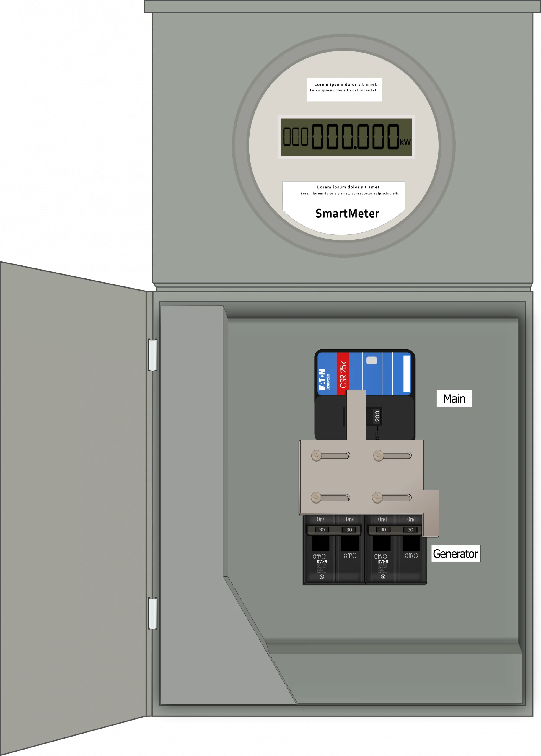 K-6210 Panel Photo With Main Off and Generator On
