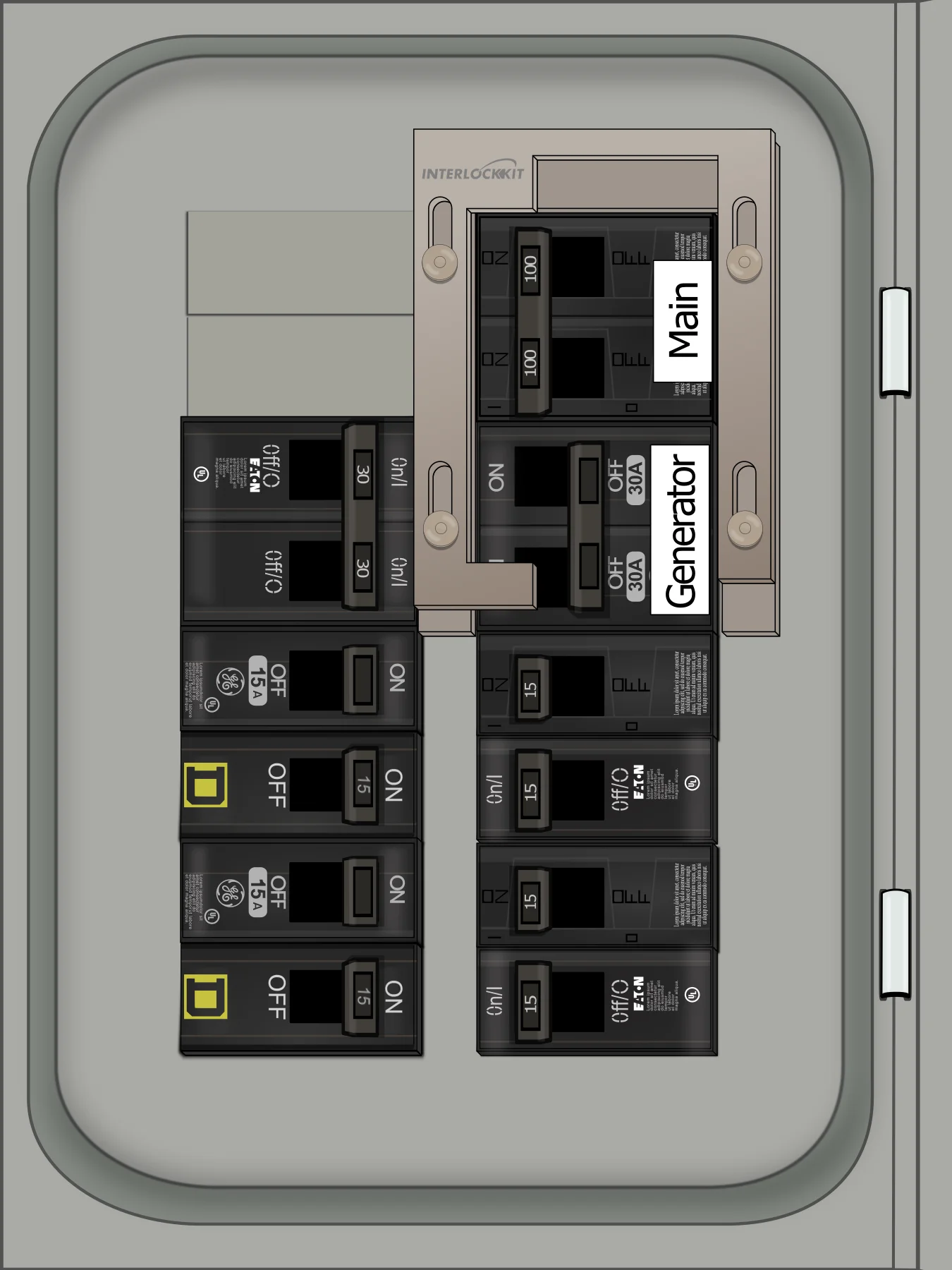 K-9010 Panel Photo With Main On and Generator Off