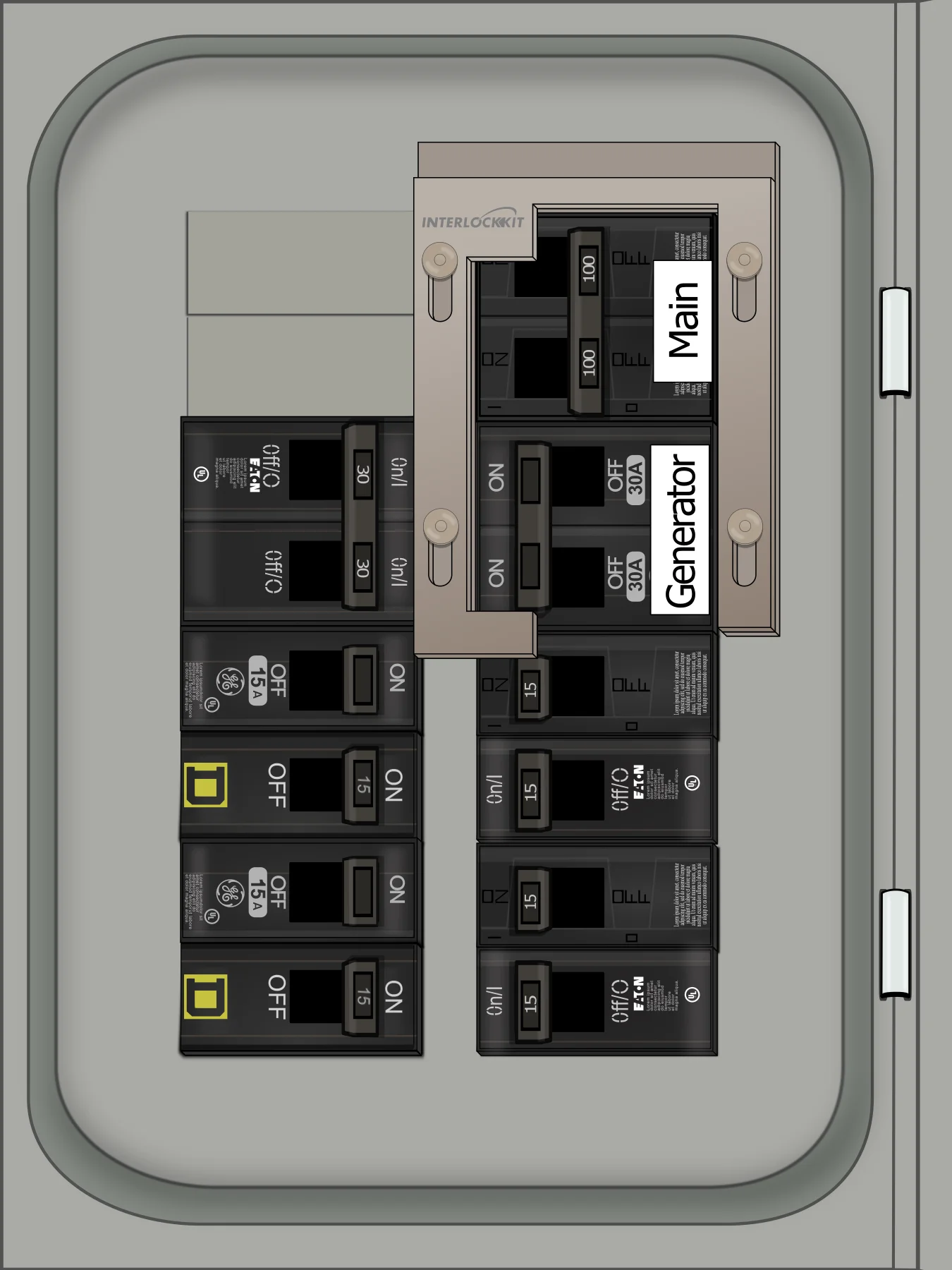 K-9010 Panel Photo With Main Off and Generator On