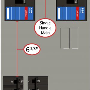 This Kit performs like a manual transfer switch for Cutler Hammer/EATON electrical panels with the following features: Space between breaker columns: 1/2″ EATON 400 amp BR Meter Main Socket and Main Breaker Load Center Single Pole Main breaker Two Pole generator breaker, located in: spaces 2 & 4 (top two spaces in the right column) Main breaker toggle switch: Horizontal (left-right) throw direction ON & OFF Main breaker sits: offset left of center 1/2″ over the breaker columns Main breaker is ON to the RIGHT & OFF to the LEFT This kit can be modified to block out another 200 amp breaker located to the right of the existing 200 amp main. Please call our office: (804)597-6356 for information about modified Interlock Kits for your panel.
