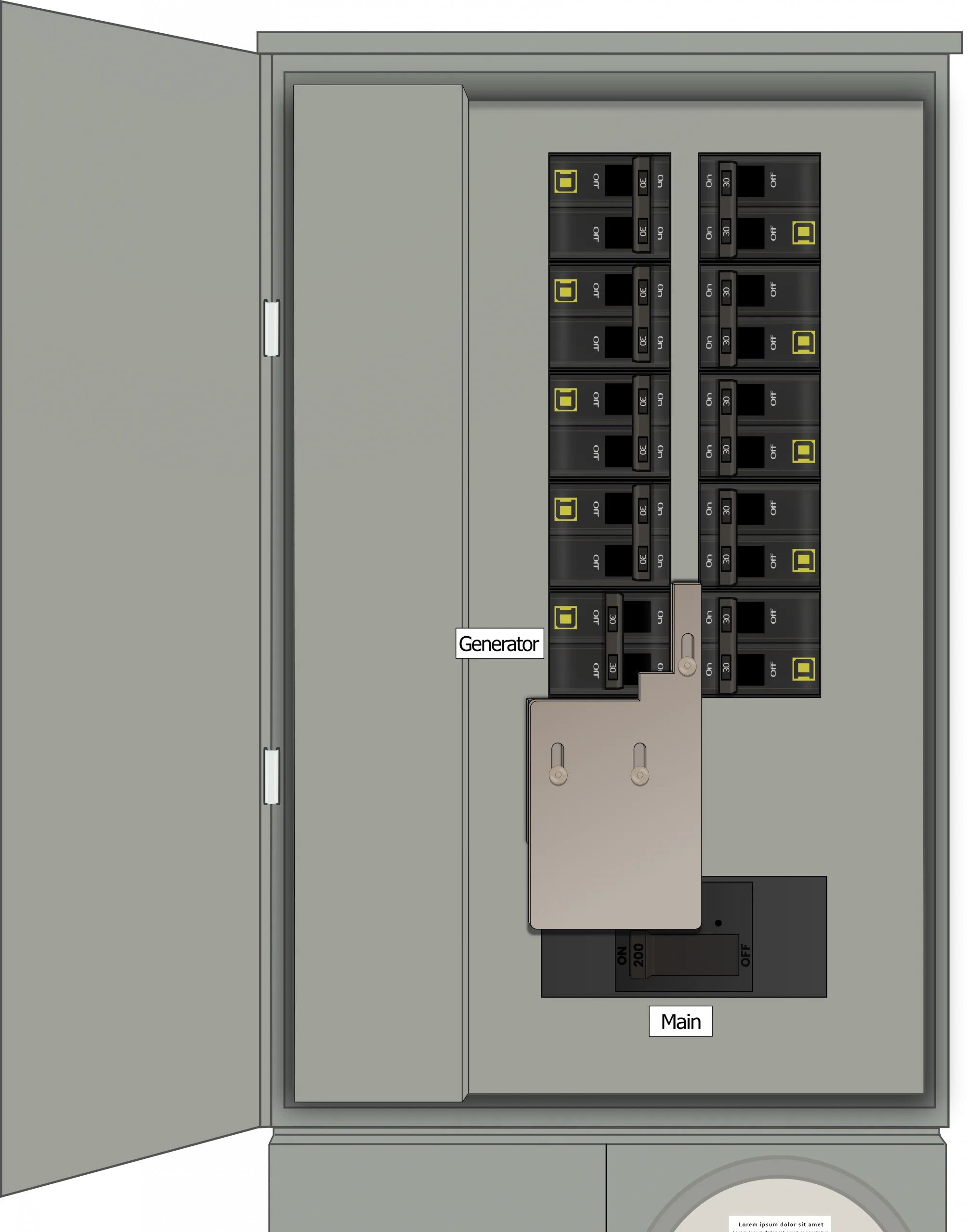 K-5011 Panel Photo With Main On and Generator Off