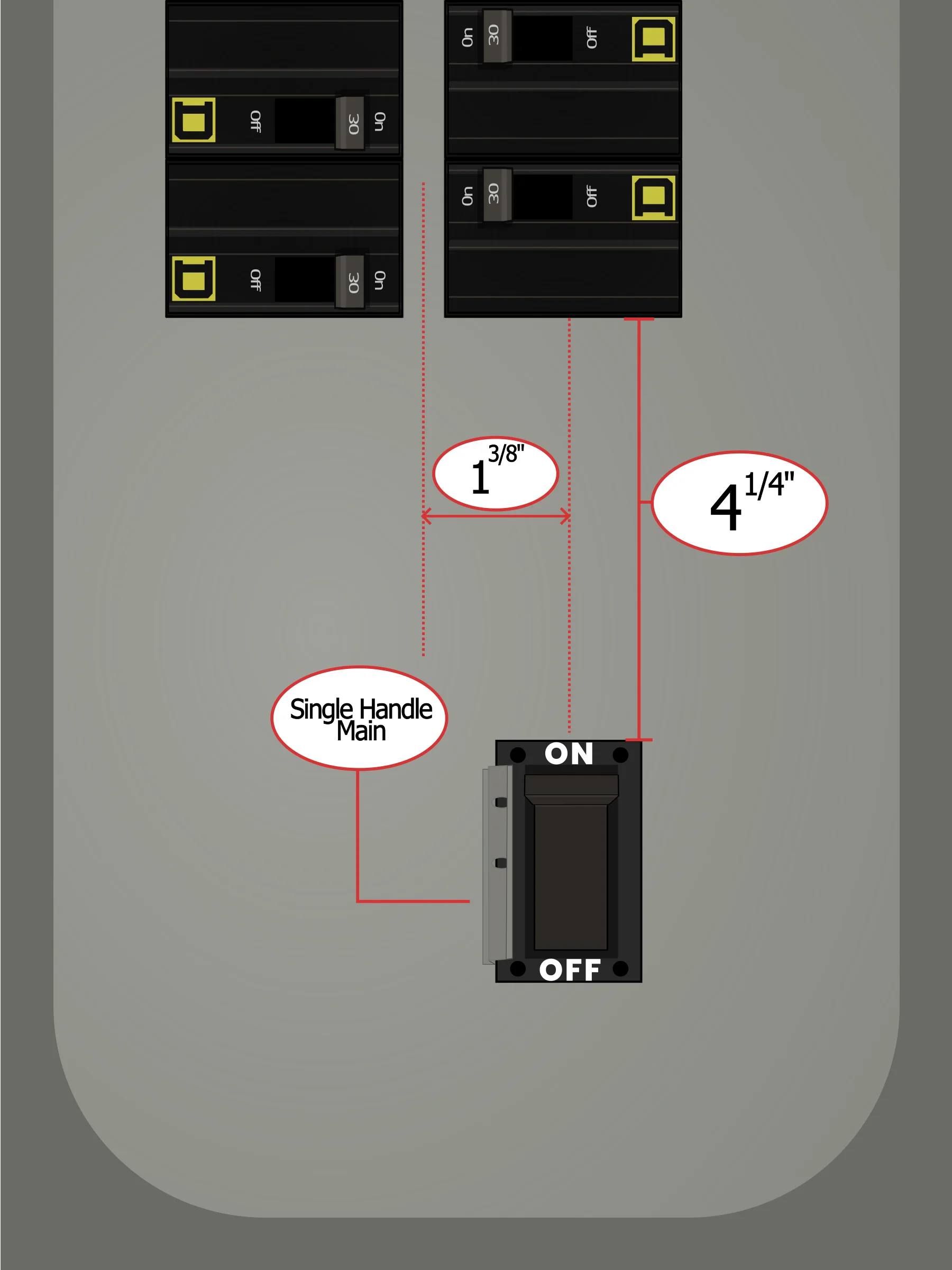 K-5610 panel cover photo with measurements