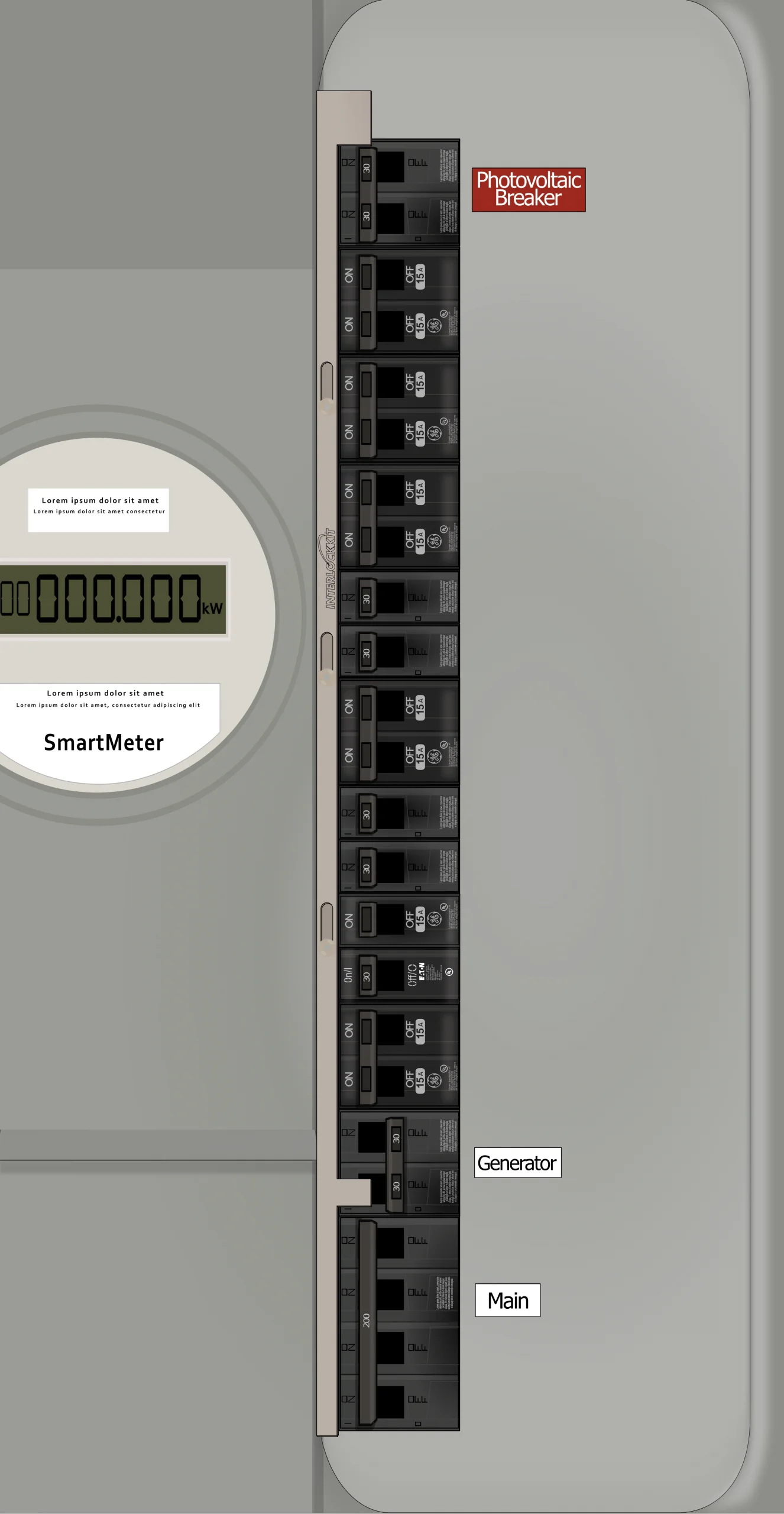 KS-1317 Panel Photo With Main On and Solar On and Generator Off