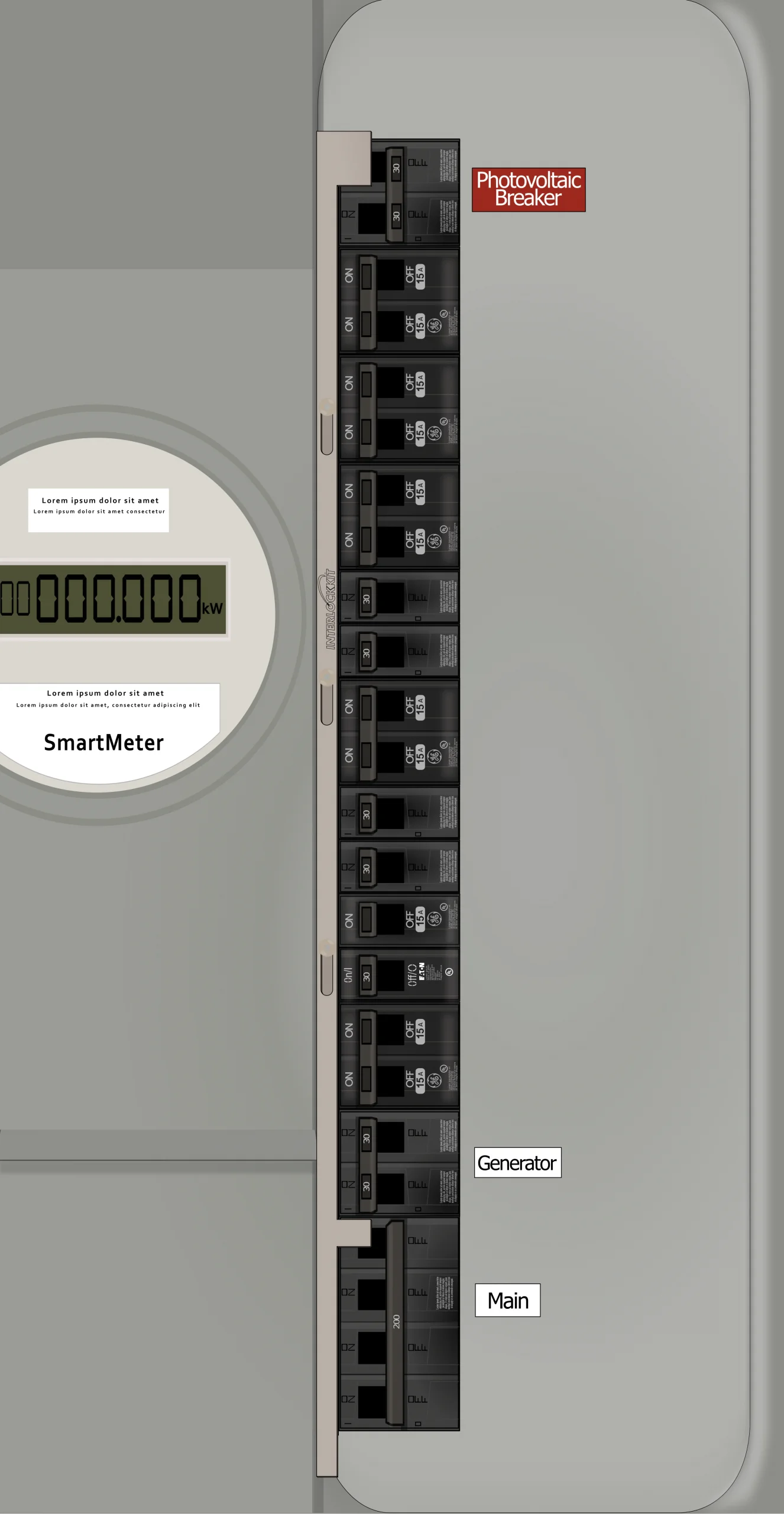 KS-1317 Panel Photo With Main Off and Solar Off and Generator On