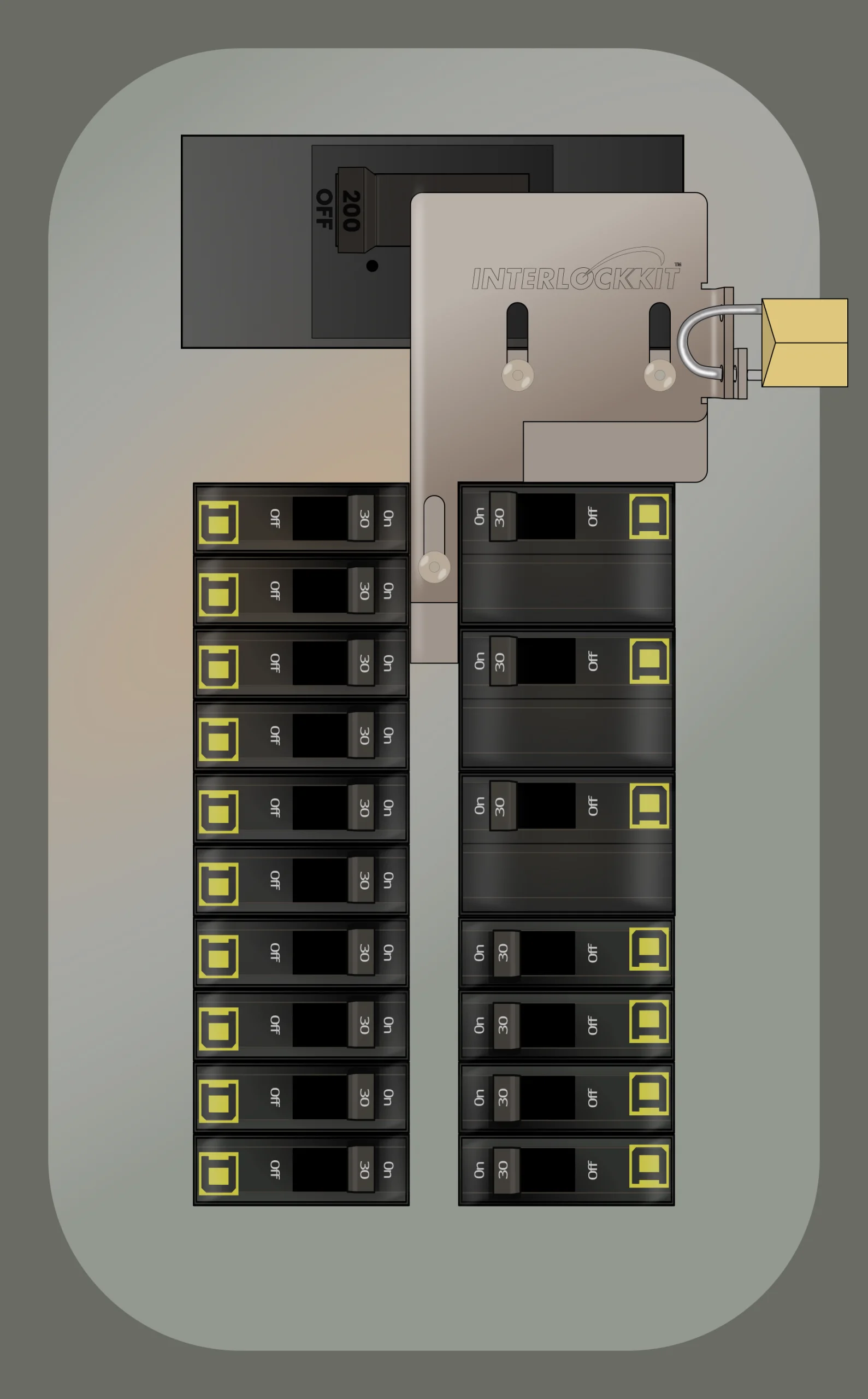 A photo of Lockable Interlock Kit KL-5010 With The Main Off and Generator On