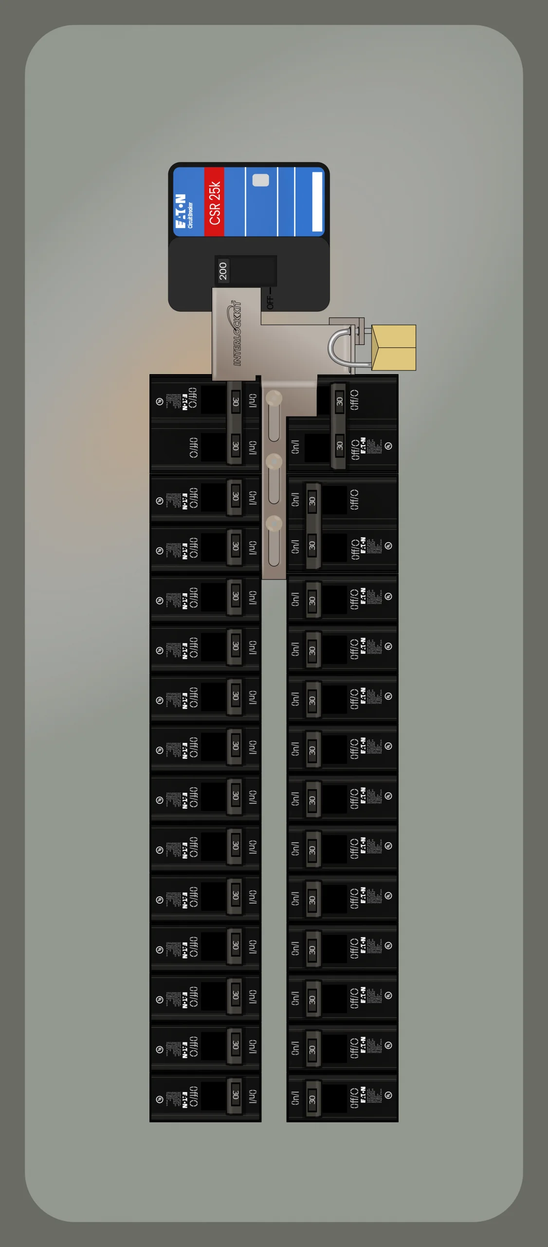 A photo of Lockable Interlock Kit KL-6510 With The Main On and Generator Off