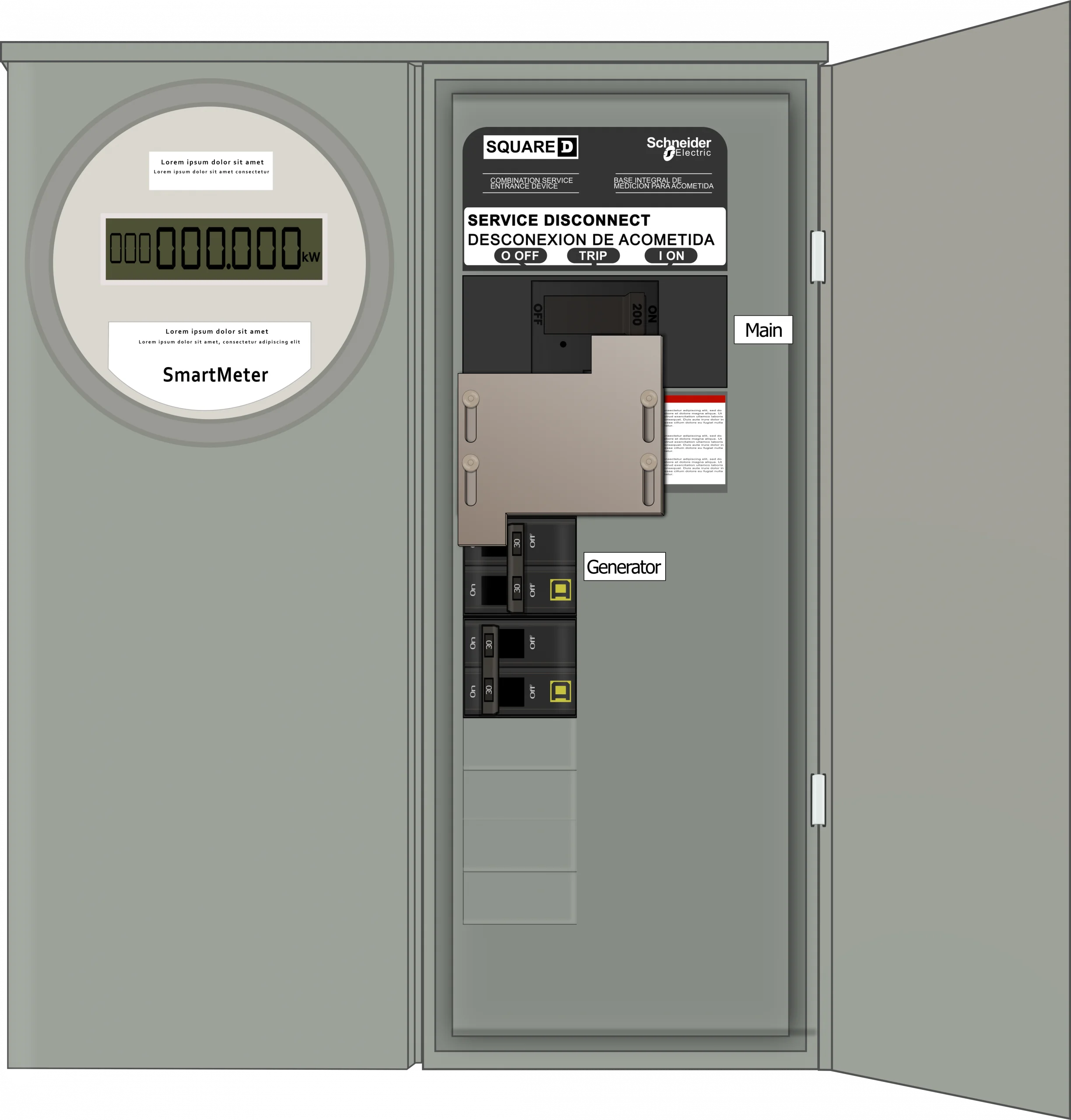 K-5710 Panel Photo With Main On and Generator Off
