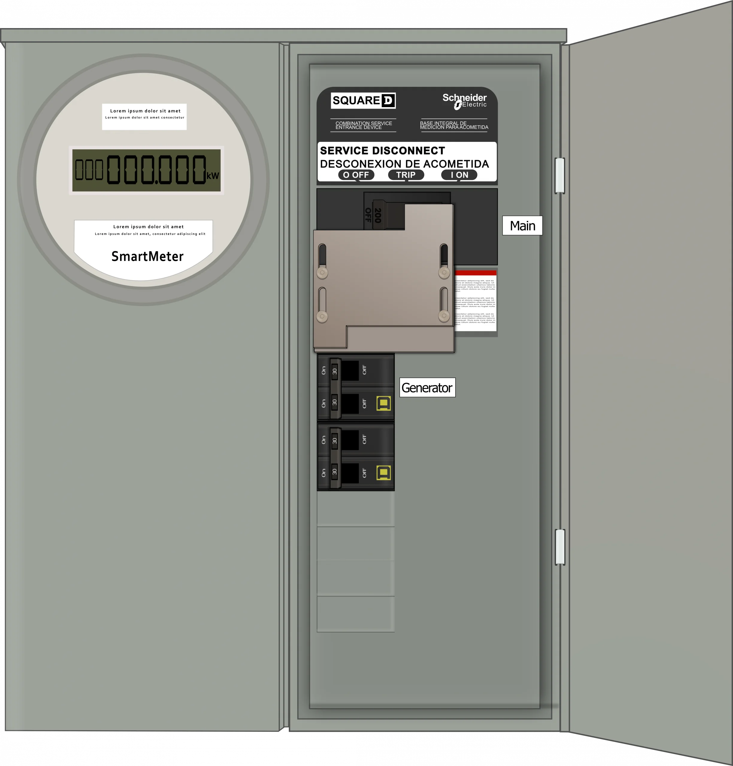K-5710 Panel Photo With Main Off and Generator On