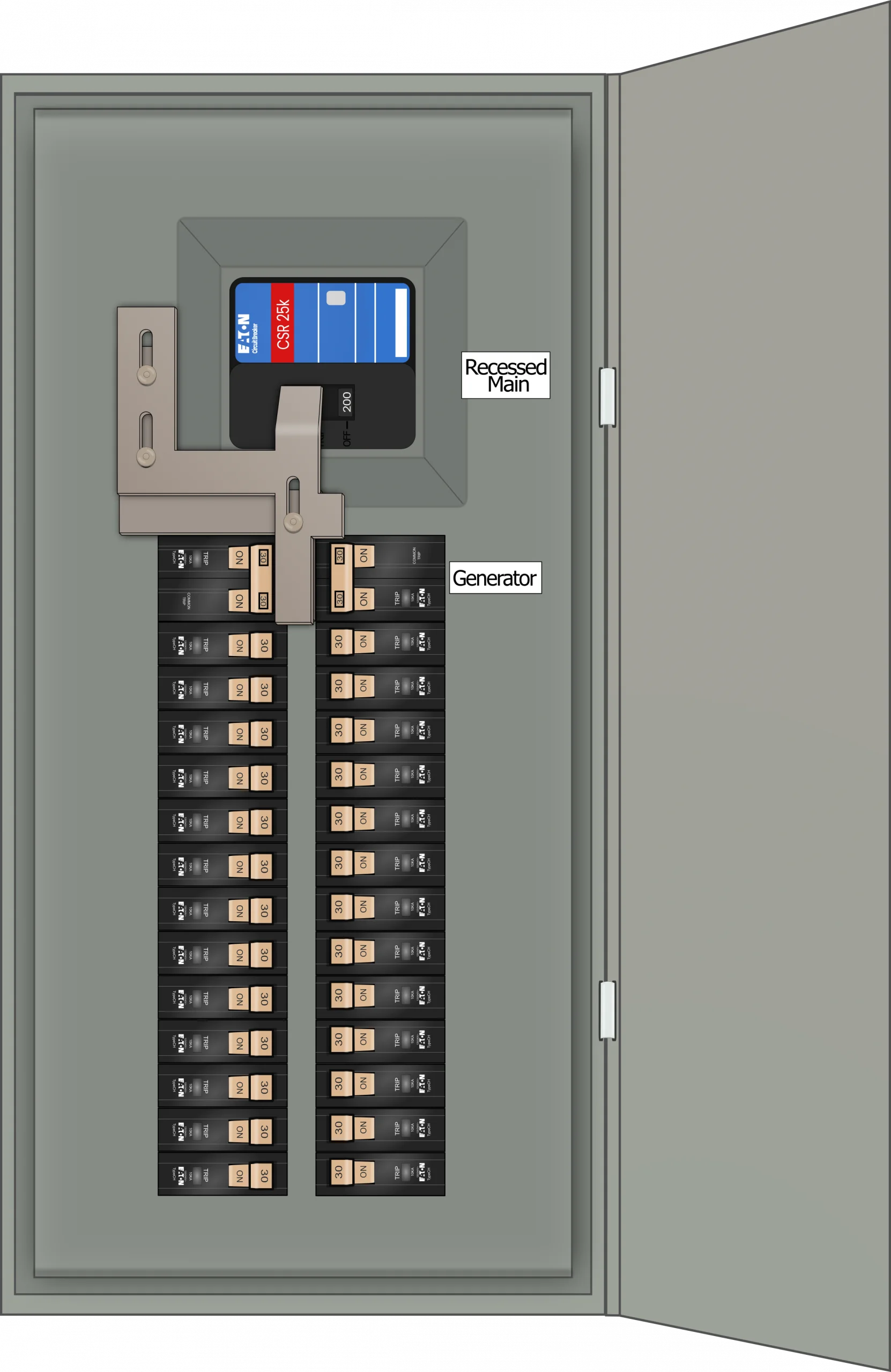 K-6010 Panel Photo With Main Off and Generator On