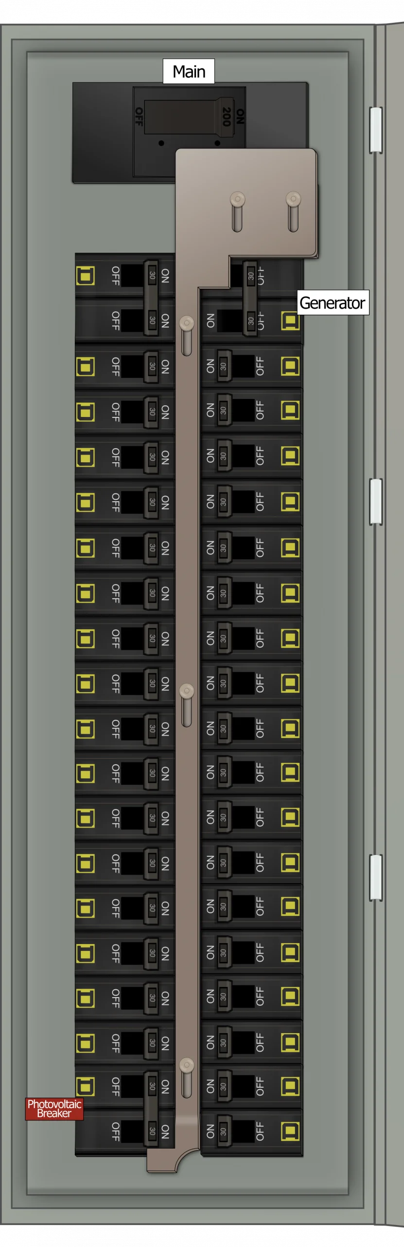 KS-5014 Panel Photo With Main On and Generator Off