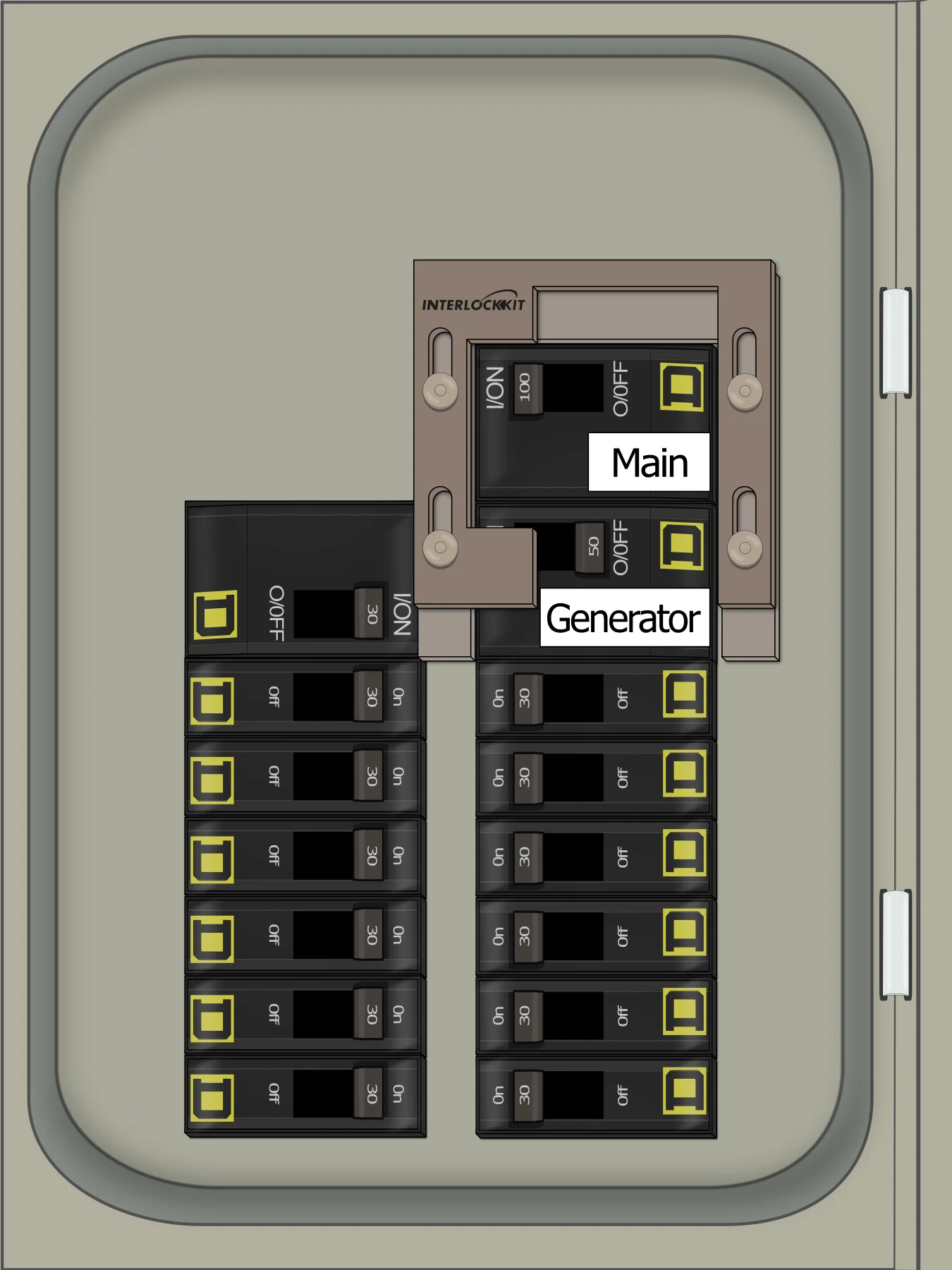 K-9110 Panel Photo With Main On and Generator Off